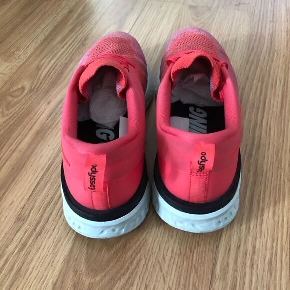 NIKE Odyssey React 2 Flyknit AH1016-800 Ember Glow/Red Running Shoes - Picture 6 of 11